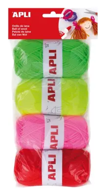 Apli Klobčiči volne fluor toni 50g 4 kos