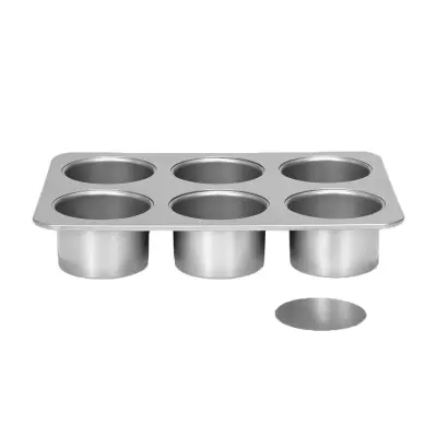 6-delni pekač model za mini tortice s snemljivim dnom Silver Top 8x6x22cm / ogljikovo jeklo, premaz
