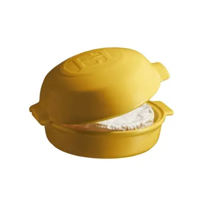 Kozica za sir s pokrovom 19,5x17,5cm / 0,55l / keramika / rumen