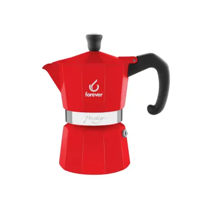 Rdeča kafetiera Miss Prestige rdeča / za 3 skodelice / aluminij