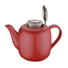 Čajnik s filtrom London 1,5l / rdeč / keramika, inox