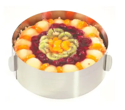Okrogel raztegljiv obroč za torto h10cm / okrogel / inox
