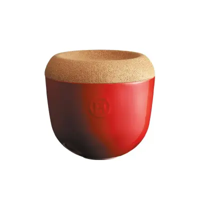 Posoda za česen s pokrovom 14,6xh13,4cm/ 1l / rdeča