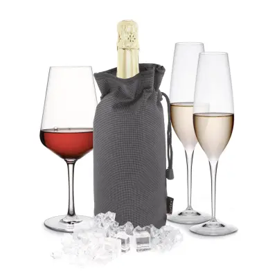 Hladilna vrečka za steklenice 14xh24 / siva / pvc