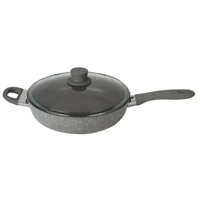 Globoka ponev s pokrovom Murano Granitium 28cm / 1 ročaj / aluminij / indukcija
