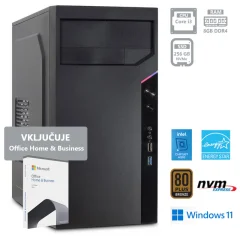 PC PLUS e-office i3-10100/8GB/256GB/W11PRO+OFF namizni računalnik