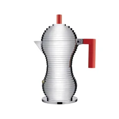 Pulcina kafetiera espresso za 6 skodelic / rdeč ročaj / aluminij