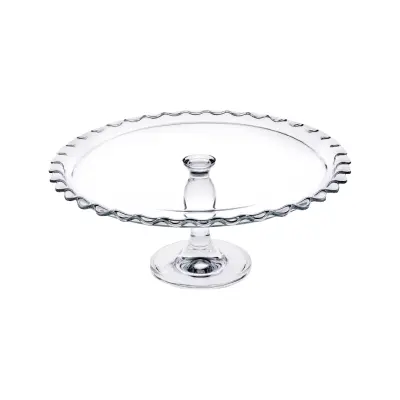 Okrogel servirni krožnik s podstavkom za pecivo, torto Patisserie maxi 37cm / steklo
