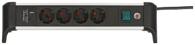 Alu-Office-Line vtičnica z USB Power Delivery Funkcija polnjenja USB 4-way 1.8m H05VV-F 3G1.5 Brennenstuhl 1391040420 razdelilna letev s stikalom vtič
