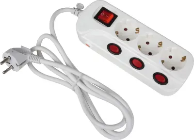 Heitronic 45190 razdelilna letev s stikalom 3-kratni  bela vtičnica 1 kos