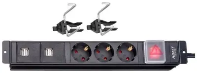 Hazet 161N-5D razdelilna letev s stikalom 3-kratni  črna vtičnica 1 kos