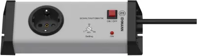 Ehmann 0217c01012a01 razdelilna letev s stikalno uro 1 -kratni  siva\, črna vtičnica 1 kos