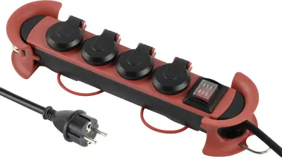 Maxtrack NV 61-3 L razdelilna letev s stikalom  črna/rdeča vtičnica 1 kos