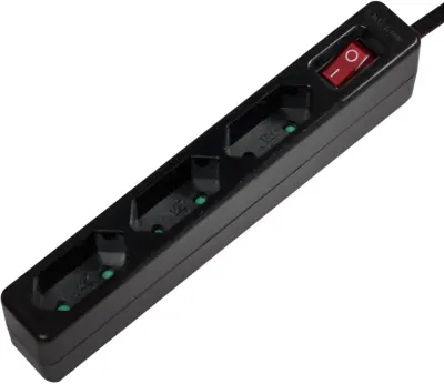 LogiLink LPS230B razdelilna letev s stikalom 3-kratni  črna konusni vtič 1 kos