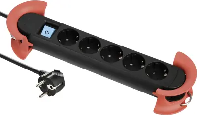 Maxtrack NV 60-5 L razdelilna letev s stikalom  črna vtičnica 1 kos