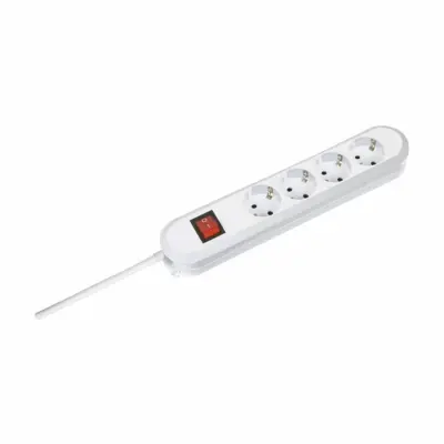 Razdelilna letev s stikalom 4-delna bela\, varnostni kontakt Bachmann Electric 381.230K