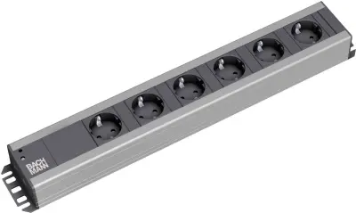 Bachmann 300000 razdelilna letev 19'' 6-kratni  črna\, antracitna vtičnica 1 kos