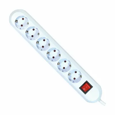 Razdelilna letev s stikalom 6-delna bela\, varnostni kontakt Bachmann Electric 381.250K