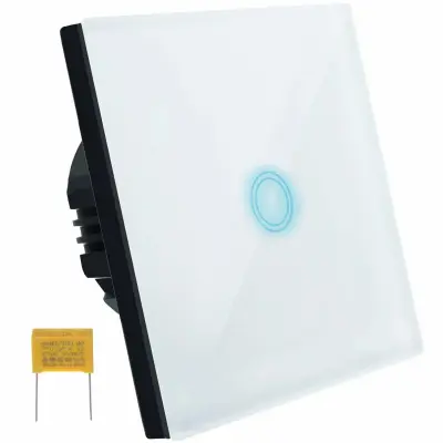 Pametno podometno touch stikalo na dotik stekleno z LED belo