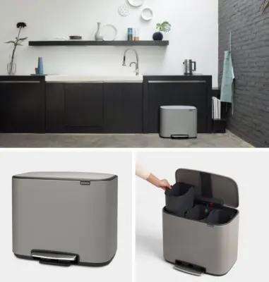 Brabantia koš na pedal 3x11L siv 121524