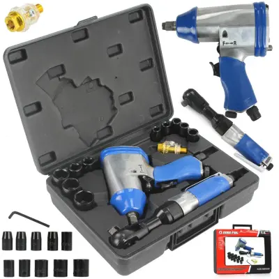 Vulkanizerski pnevmatski udarni vijačnik + račna 14 delni set