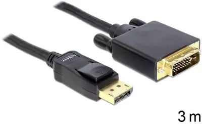 Delock DisplayPort / DVI adapterski kabel DisplayPort  vtič\, DVI-D 24+1-polni vtič 3.00 m črna 82592  DisplayPort kabel