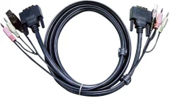 ATEN KVM priključni kabel [2x 3\,5 mm banana moški konektor\, moški konektor DVI\, 24 + 1 polov\, moški konektor USB 2.0 tipa A - 2x 3\,5 mm banana moški konektor\, moški konektor DVI\, 24 +