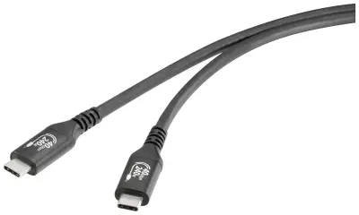 Renkforce USB kabel USB 4.0 USB-C® vtič\, USB-C® vtič 1.00 m črna aluminijasti vtič RF-5235978