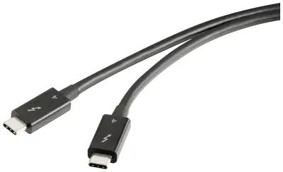 Renkforce Thunderbolt™ kabel Thunderbolt™ 4 Thunderbolt™ (USB-C®) vtič\, Thunderbolt™ (USB-C®) vtič 0.80 m črna dvojno oklopljen RF-5235980