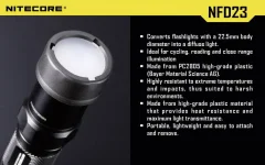 NiteCore difuzor 23 mm žepna svetilka-dodatna oprema NFD23 für MT1A\, MT2A\, MT1C in žepne svetilke z 23 mm NITNFD23