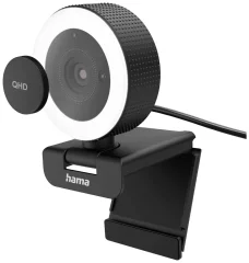 Spletna kamera z obročno lučjo '' C-800 Pro'' \, QHD\, z daljinskim upravljalnikom Hama C-800 Pro spletna kamera 2560 x 1440 Pixel nosilec s sponko