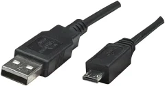 Arduino USB kabel USB 2.0 USB-A vtič\, USB-mikro-B vtič 1.80 m črna  A000071