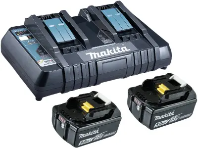 Makita BL 1850B + DC18RD 199482-2 akumulator in polnilec orodja  18 V 5 Ah Li-Ion