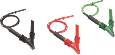 Varnostni-merilni kabelski komplet [ krokodil sponka - lamelni vtič 4 mm] rdeče barve\, črne barve\, Grün Fluke TLK1550-RTLC