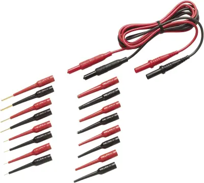 Merilni kabelski komplet [ lamelni vtič 4 mm - lamelni vtič 4 mm] rdeče barve\, črne barve Fluke TL82