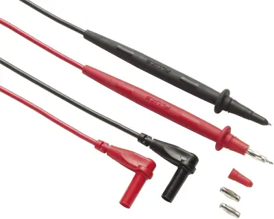 Varnostni-merilni kabelski komplet [ testna konica - lamelni vtič 4 mm] 1.50 m črne barve\, rdeče barve Fluke TL76