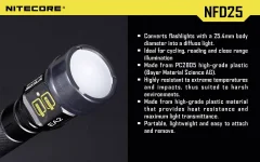 NiteCore difuzor 25 mm žepna svetilka-dod. oprema NFD25 für EC1\, EC2\, EA1\, EA2\, MT2C in žep. svetilke z 25 mm NITNFD25