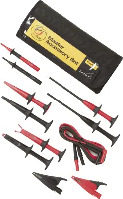 Varnostni-merilni kabelski komplet [ lamelni vtič 4 mm - lamelni vtič 4 mm] 1.50 m črne barve\, rdeče barve Fluke TLK-225-1