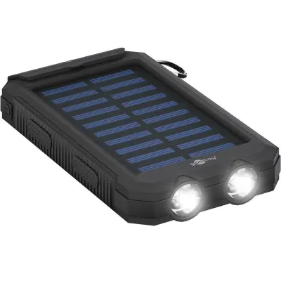 GOOBAY PowerBank 8.0 na sončne celice svetilka 8000 mAh prenosna baterija črna
