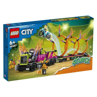 LEGO City 60357 Tovornjak za akrobacije in izziv ognjenih obročev