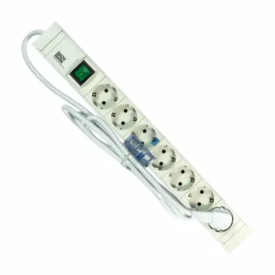 Bachmann razdelilec 7x220V rack PVC s stikalom 2m 333.600