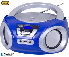 TREVI CMP 544 BT Boombox FM Radio, Bluetooth, USB, AUX, LCD zaslon, antena, radijski in CD predvajalnik moder