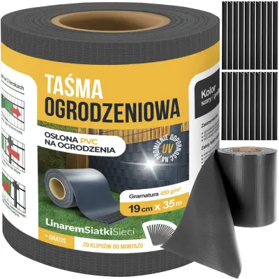 Trak za panelno ograjo, antracit, 19cm x 35m