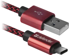 Defender Kabel USB09-03T PRO USB2.0 Rdeči, USB AM-Type-C, 1m, 2.1A