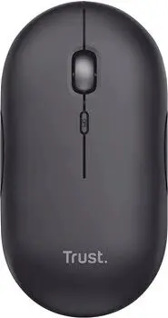 TRUST PUCK (črna) brezžična polnilna miška modra