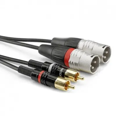 Sommer Cable HBP-M2C2-0060 avdio adapterski kabel [2x moški cinch konektor - 2x XLR vtič 3-polni] 0.60 m črna