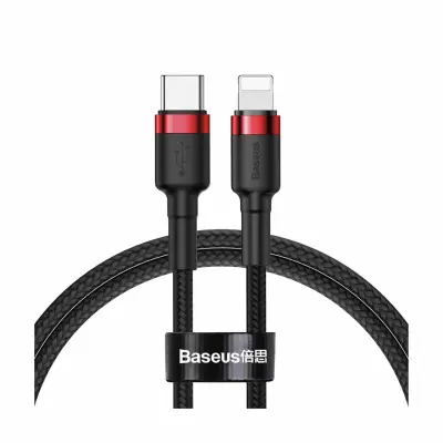 Baseus kabel TipC/Lightning 1m 20W PD Cafule pleten rdeč/črn CATLKLF-91
