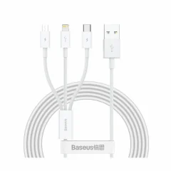 Baseus kabel USB 3v1 Lightning/TipC/ Mikro 1.5m bel CAMLTYS-02