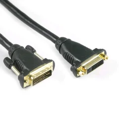 Lyndahl DVI priključni kabel DVI-I 24+5-polni vtič\, DVI-I 24+5-polna vtičnica 1.5 m črna LKDVFM29015  DVI kabel