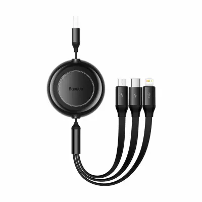 Baseus polnilni kabel USB 3v1 Lighting/ TipC/Mikro 3.5A 1.1m črn CAMJ010001
